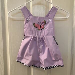The Beaufort Bonnet Company TBBC Ruthie Romper Butterfly Appliqué 18-24 Mos NWT